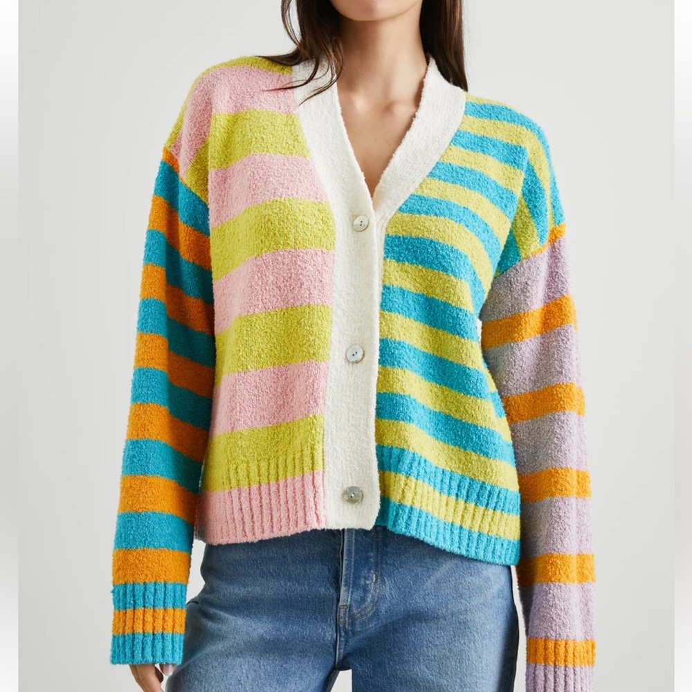 Rails Geneva Striped Cardigan NWT Multicolor Cozy Knit Size L